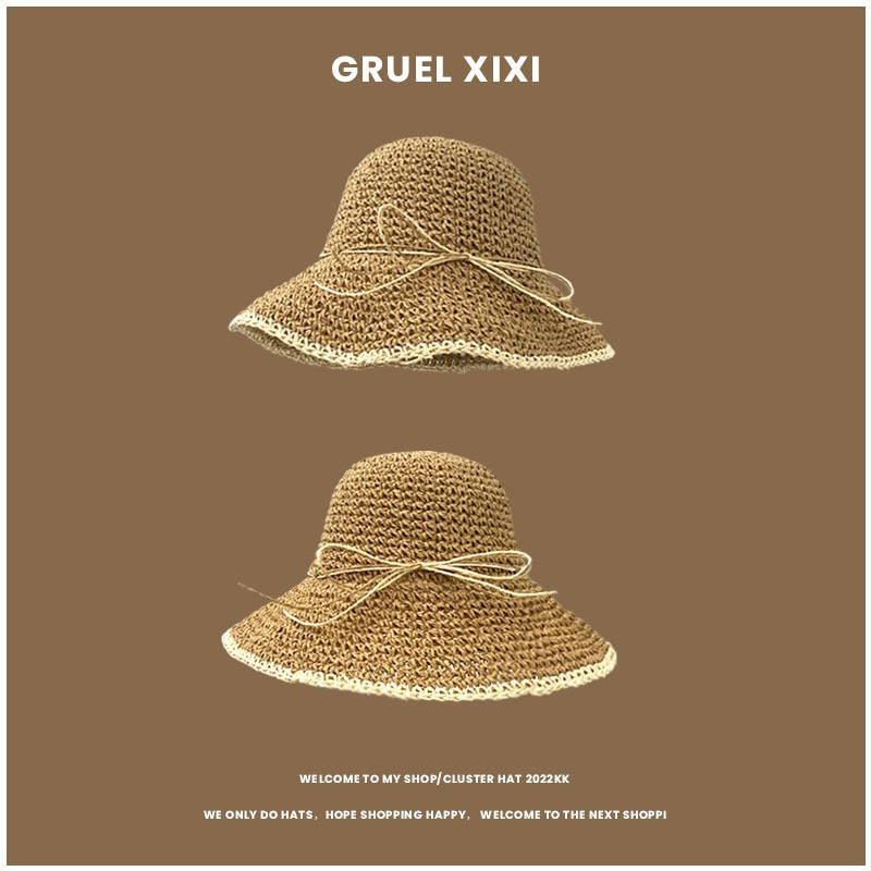 1pc Women's Summer Beach Straw - مراجعة Hat Floppy Wide وسعره