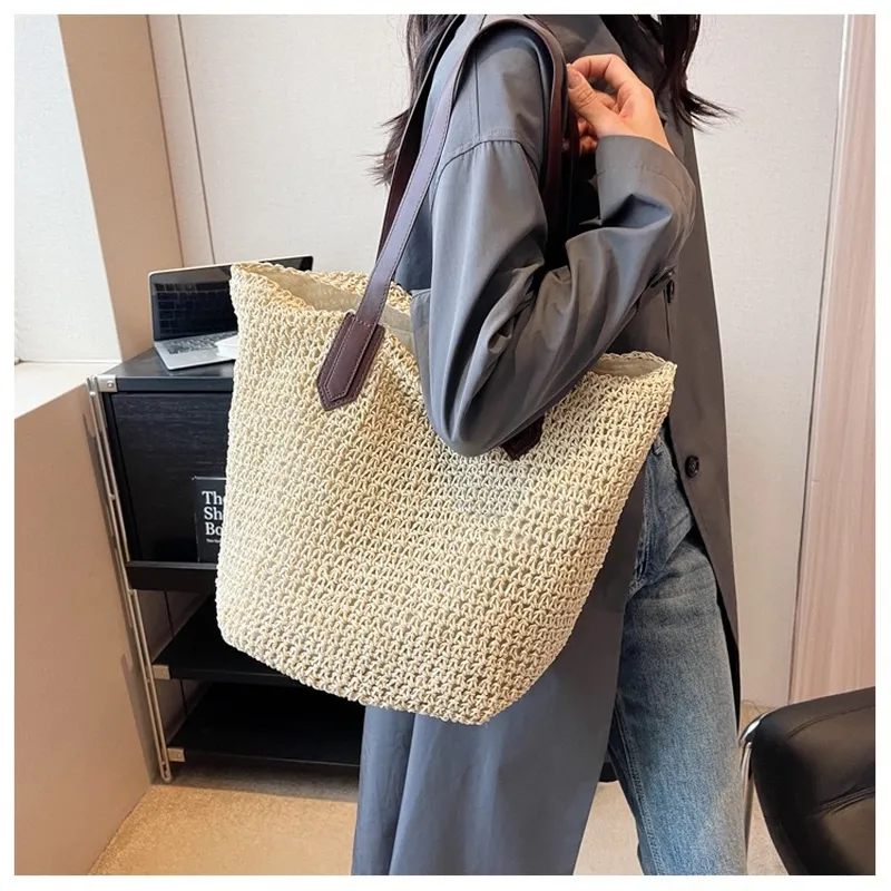Women's handwoven straw tote b - مراجعة Tote Bag Beach وسعره