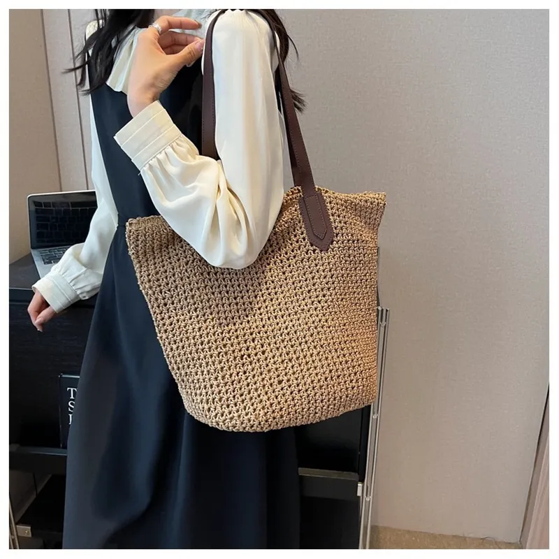 Women's handwoven straw tote b - مراجعة Tote Bag Beach وسعره