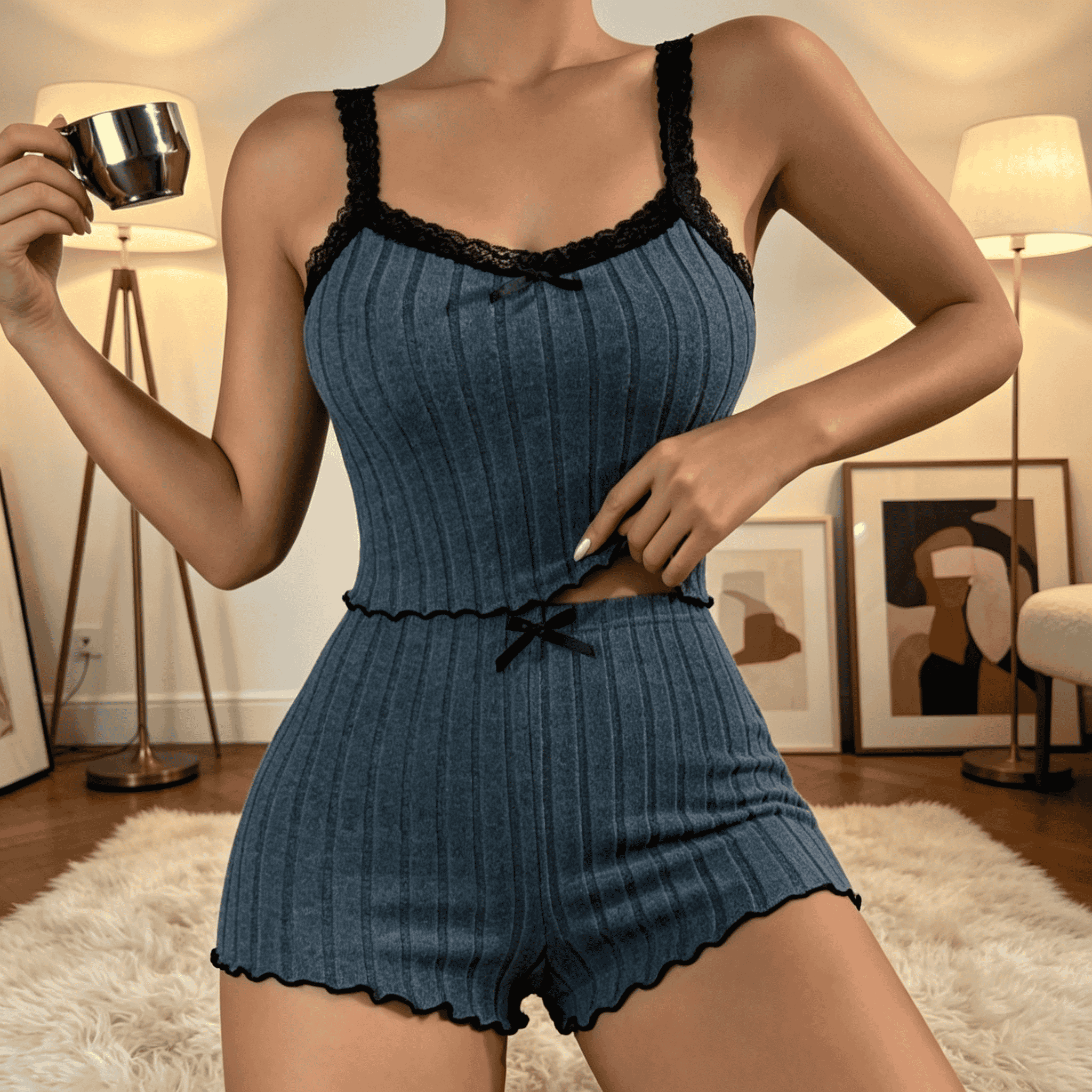 Women Cute Summer Ribbed Knit  - مراجعة Crop Top Crochet وسعره