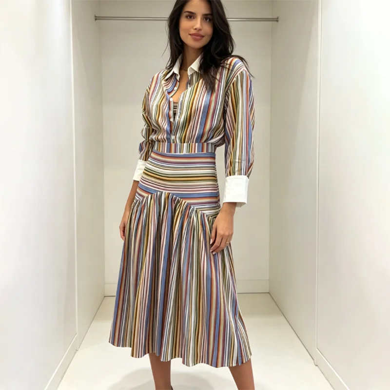 Boho Colorful Stripe Shirt Max - مراجعة Maxi Dress Halter وسعره