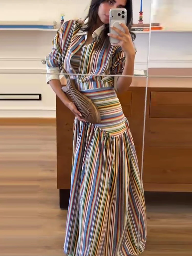 Boho Colorful Stripe Shirt Max - مراجعة Maxi Dress Halter وسعره