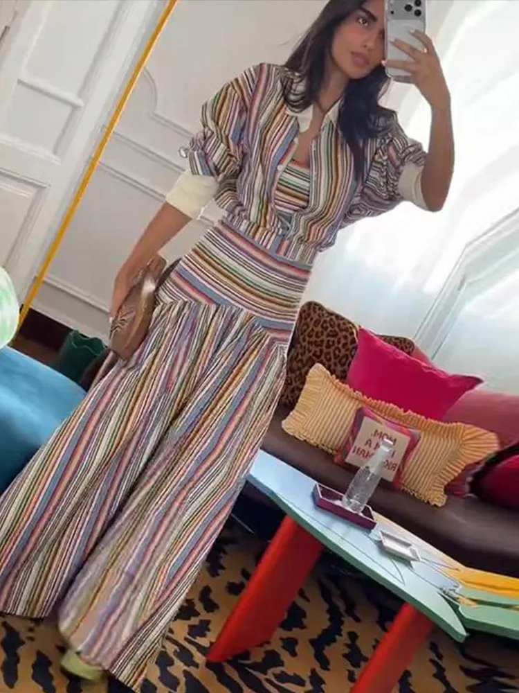 Boho Colorful Stripe Shirt Max - مراجعة Maxi Dress Halter وسعره
