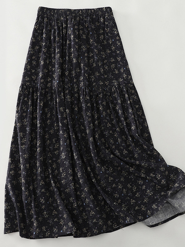 High Waist Floral Print Midi S - مراجعة Midi Skirt Floral وسعره