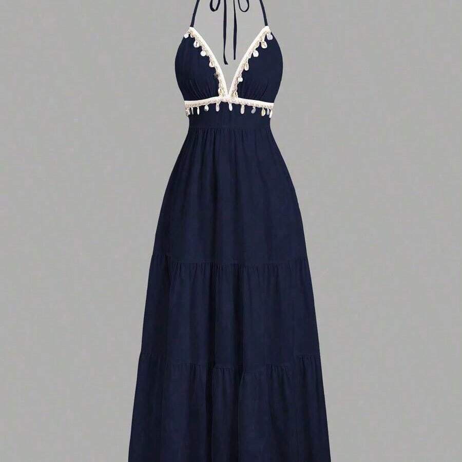 Womens Halter Neck Tiered Maxi - مراجعة Maxi Dress Halter وسعره