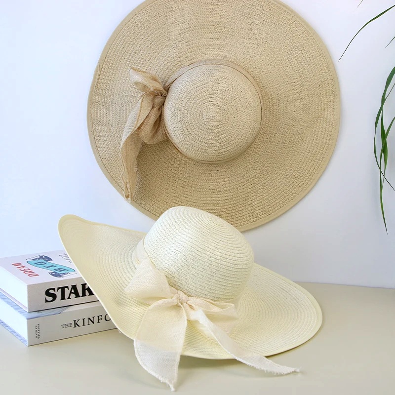 Summer Women Straw Hat Bowknot - مراجعة Hat Floppy Wide وسعره